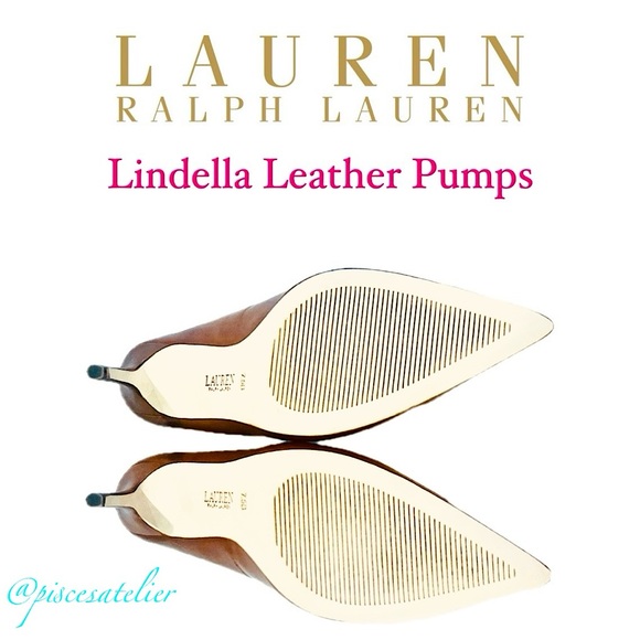 LAUREN Ralph Lauren Lindella Leather Pumps in Deep Saddle Tan, Women’s Size 7.5B - Picture 14 of 16